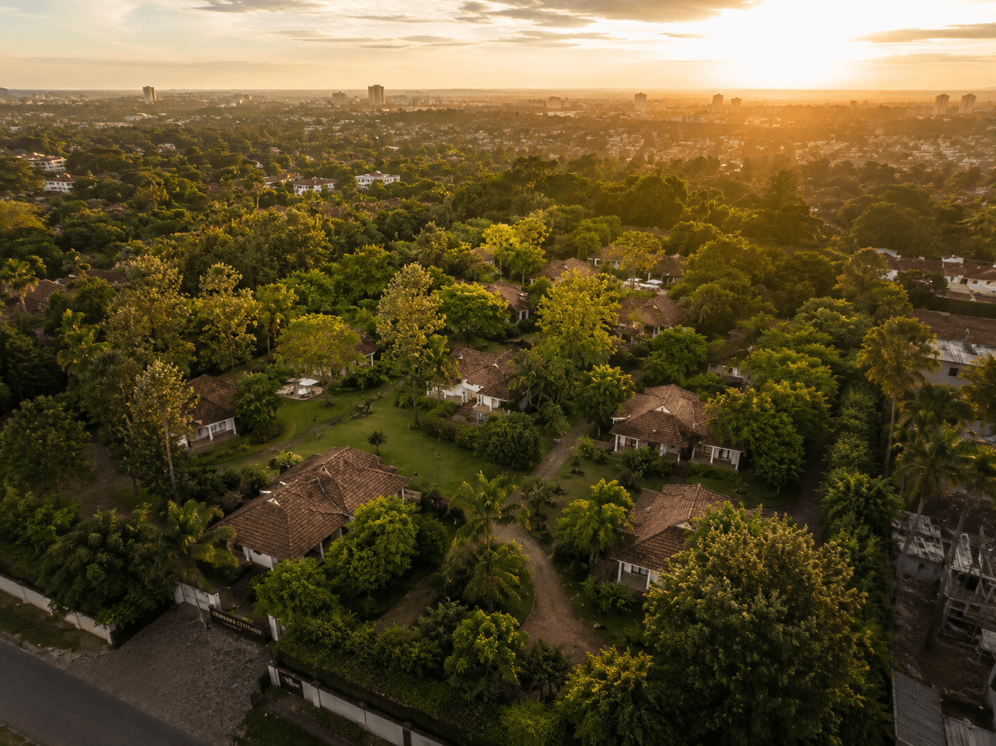 Aerial view of Tribema Cottages property