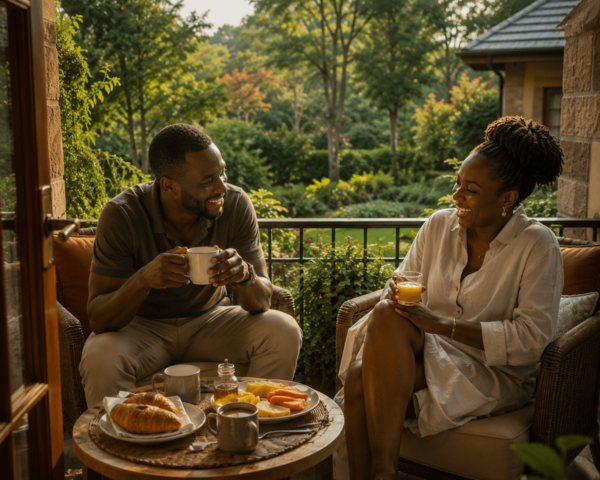Family relaxing during a comfortable stay at Tribema Cottages Kenya