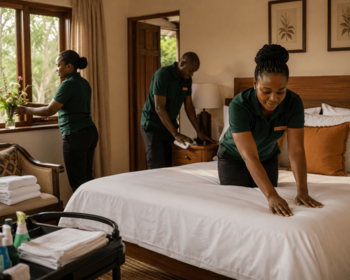 Tribema Cottages housekeeping team preparing comfortable guest rooms
