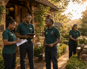 Tribema Cottages team preparing rooms and service for arriving guests in Kenya
